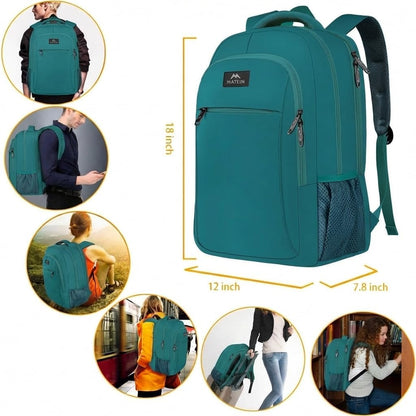 Slim Laptop Backpack, Anti Theft 15.6 inch Computer Travel Backpack for Work Underseat Personal Item, Sturdy Water Resistant Daily Rucksack Bag Gifts for Men & Women, Peacock Blue
