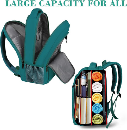 Slim Laptop Backpack, Anti Theft 15.6 inch Computer Travel Backpack for Work Underseat Personal Item, Sturdy Water Resistant Daily Rucksack Bag Gifts for Men & Women, Peacock Blue