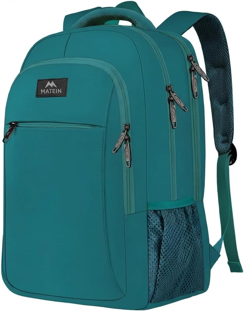 Slim Laptop Backpack, Anti Theft 15.6 inch Computer Travel Backpack for Work Underseat Personal Item, Sturdy Water Resistant Daily Rucksack Bag Gifts for Men & Women, Peacock Blue