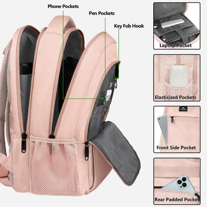 Slim Laptop Backpack, Anti Theft 15.6 inch Computer Travel Backpack for Work Underseat Personal Item, Sturdy Water Resistant Daily Rucksack Bag Gifts for Men & Women, Peacock Blue