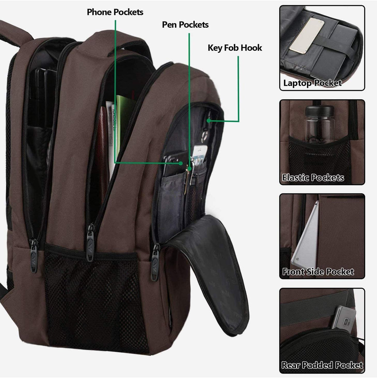 Slim Laptop Backpack, Anti Theft 15.6 inch Computer Travel Backpack for Work Underseat Personal Item, Sturdy Water Resistant Daily Rucksack Bag Gifts for Men & Women, Peacock Blue