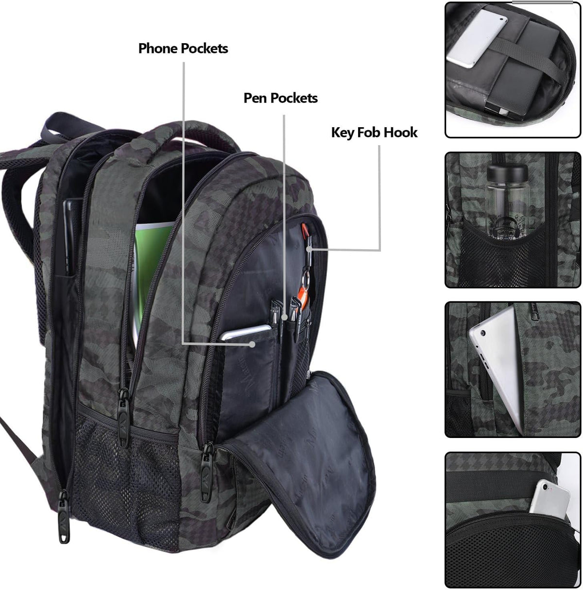Slim Laptop Backpack, Anti Theft 15.6 inch Computer Travel Backpack for Work Underseat Personal Item, Sturdy Water Resistant Daily Rucksack Bag Gifts for Men & Women, Peacock Blue
