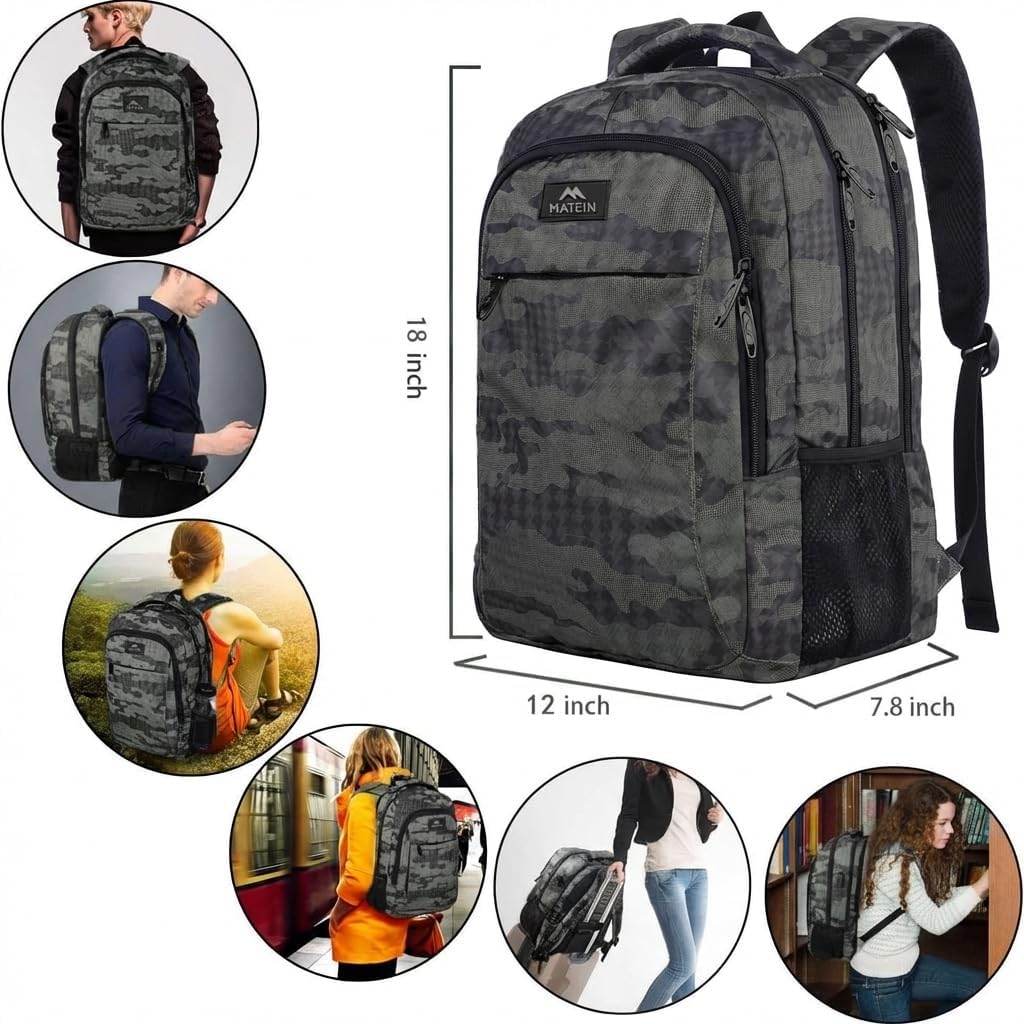 Slim Laptop Backpack, Anti Theft 15.6 inch Computer Travel Backpack for Work Underseat Personal Item, Sturdy Water Resistant Daily Rucksack Bag Gifts for Men & Women, Peacock Blue
