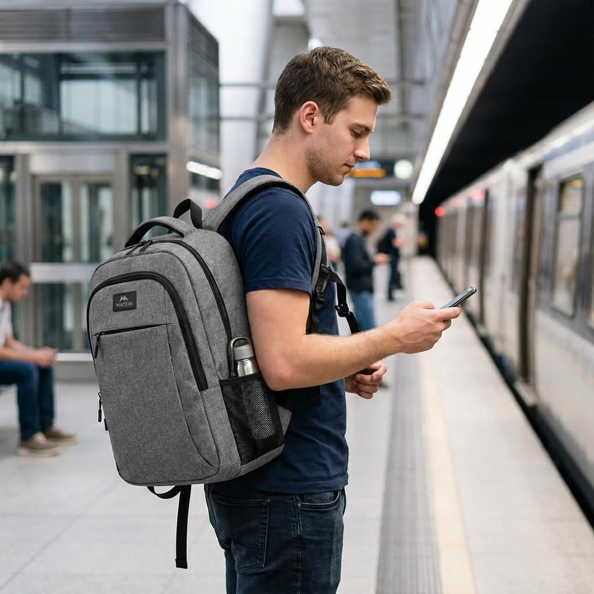 Slim Laptop Backpack, Anti Theft 15.6 inch Computer Travel Backpack for Work Underseat Personal Item, Sturdy Water Resistant Daily Rucksack Bag Gifts for Men & Women, Peacock Blue