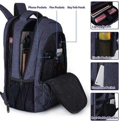 Slim Laptop Backpack, Anti Theft 15.6 inch Computer Travel Backpack for Work Underseat Personal Item, Sturdy Water Resistant Daily Rucksack Bag Gifts for Men & Women, Peacock Blue