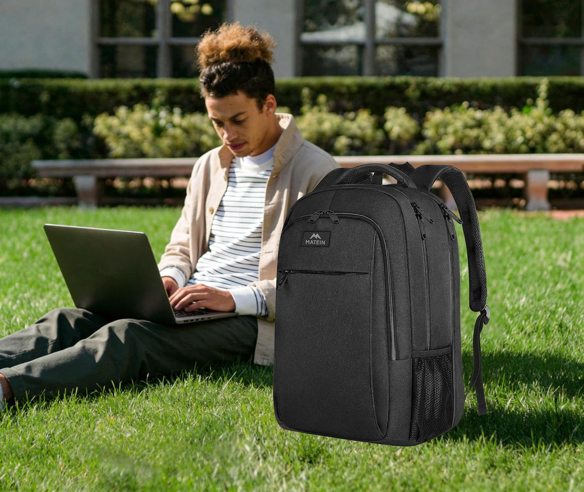 Slim Laptop Backpack, Anti Theft 15.6 inch Computer Travel Backpack for Work Underseat Personal Item, Sturdy Water Resistant Daily Rucksack Bag Gifts for Men & Women, Peacock Blue