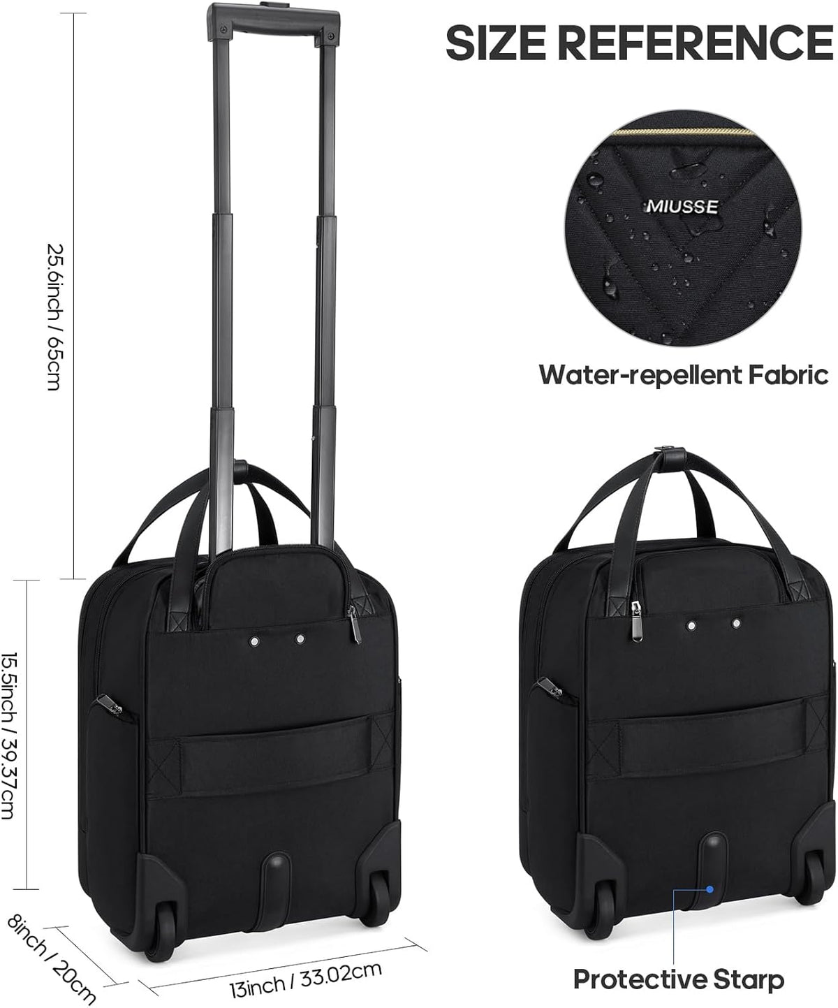 16 Inch Carry On Luggage, Carry On Suitcase Airline Approved, Softside Underseat Suitcase with TSA Lock & Spinner Wheels for Business Travel Non-Expandable, 15.5x8x13 No Oversize Risk