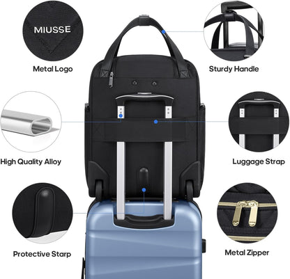 16 Inch Carry On Luggage, Carry On Suitcase Airline Approved, Softside Underseat Suitcase with TSA Lock & Spinner Wheels for Business Travel Non-Expandable, 15.5x8x13 No Oversize Risk