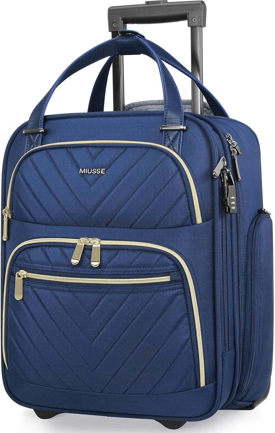16 Inch Carry On Luggage, Carry On Suitcase Airline Approved, Softside Underseat Suitcase with TSA Lock & Spinner Wheels for Business Travel Non-Expandable, 15.5x8x13 No Oversize Risk