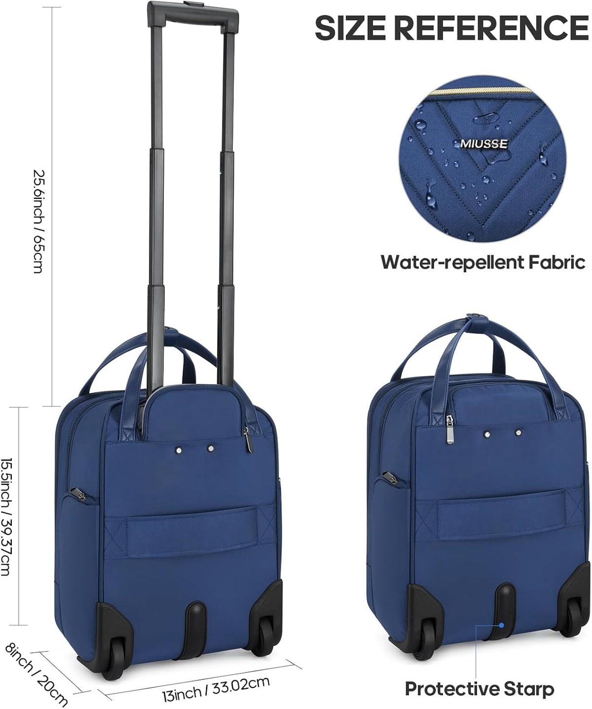 16 Inch Carry On Luggage, Carry On Suitcase Airline Approved, Softside Underseat Suitcase with TSA Lock & Spinner Wheels for Business Travel Non-Expandable, 15.5x8x13 No Oversize Risk