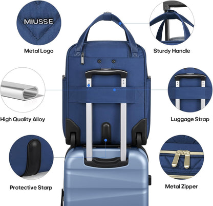 16 Inch Carry On Luggage, Carry On Suitcase Airline Approved, Softside Underseat Suitcase with TSA Lock & Spinner Wheels for Business Travel Non-Expandable, 15.5x8x13 No Oversize Risk