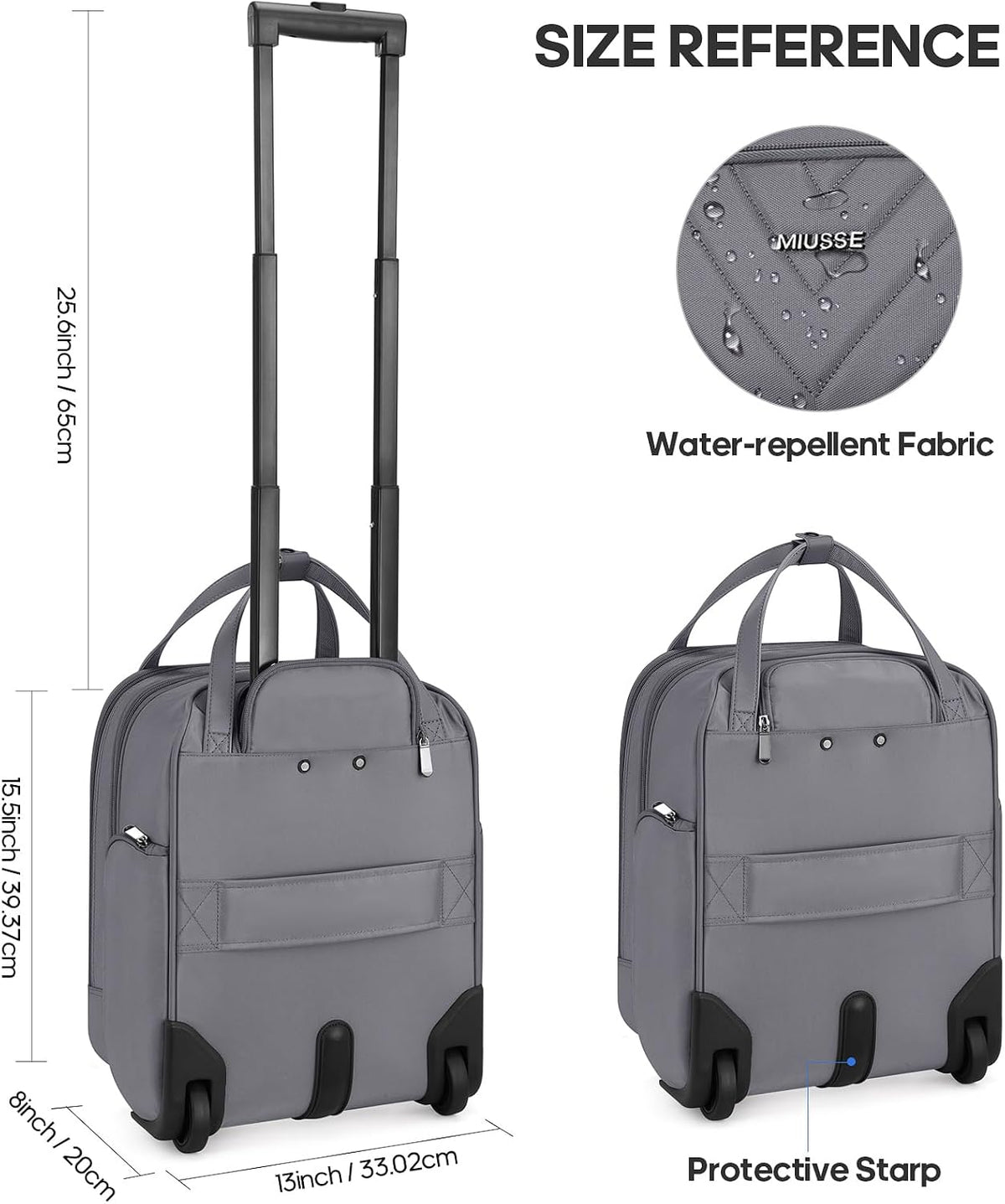 16 Inch Carry On Luggage, Carry On Suitcase Airline Approved, Softside Underseat Suitcase with TSA Lock & Spinner Wheels for Business Travel Non-Expandable, 15.5x8x13 No Oversize Risk
