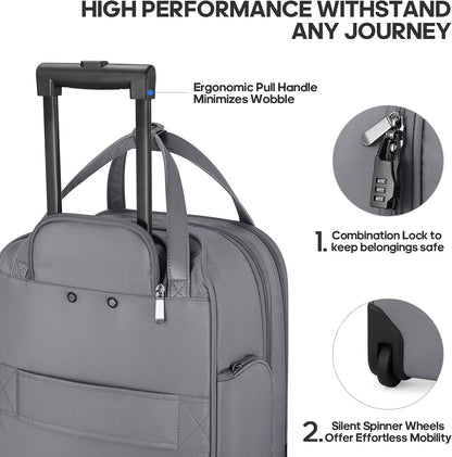 16 Inch Carry On Luggage, Carry On Suitcase Airline Approved, Softside Underseat Suitcase with TSA Lock & Spinner Wheels for Business Travel Non-Expandable, 15.5x8x13 No Oversize Risk