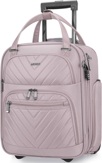 16 Inch Carry On Luggage, Carry On Suitcase Airline Approved, Softside Underseat Suitcase with TSA Lock & Spinner Wheels for Business Travel Non-Expandable, 15.5x8x13 No Oversize Risk