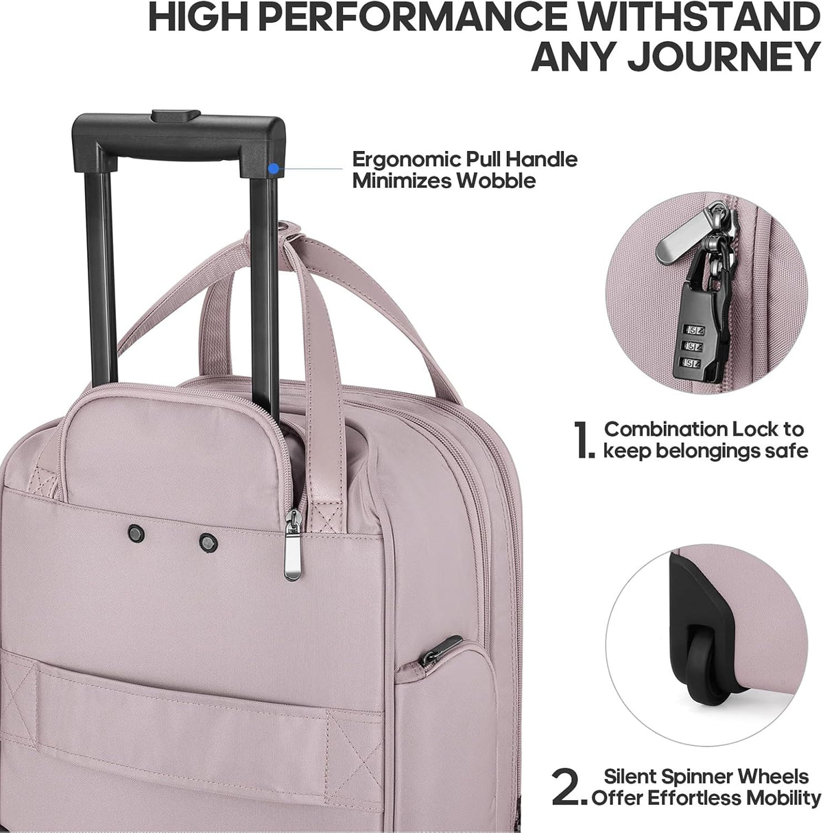 16 Inch Carry On Luggage, Carry On Suitcase Airline Approved, Softside Underseat Suitcase with TSA Lock & Spinner Wheels for Business Travel Non-Expandable, 15.5x8x13 No Oversize Risk