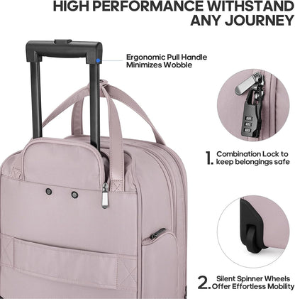 16 Inch Carry On Luggage, Carry On Suitcase Airline Approved, Softside Underseat Suitcase with TSA Lock & Spinner Wheels for Business Travel Non-Expandable, 15.5x8x13 No Oversize Risk