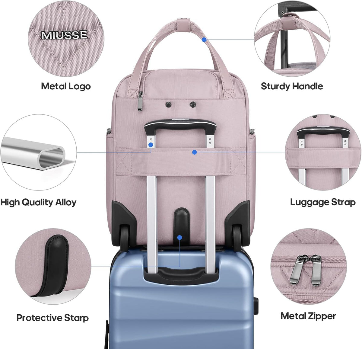 16 Inch Carry On Luggage, Carry On Suitcase Airline Approved, Softside Underseat Suitcase with TSA Lock & Spinner Wheels for Business Travel Non-Expandable, 15.5x8x13 No Oversize Risk
