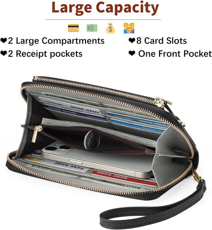 Phone Purse Crossbody Bags for Women Small Travel Wallet Touch Screen RFID Blocking