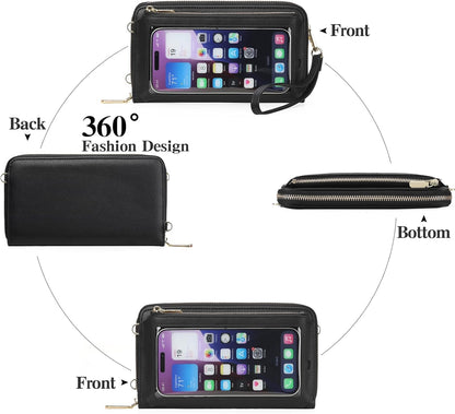Phone Purse Crossbody Bags for Women Small Travel Wallet Touch Screen RFID Blocking
