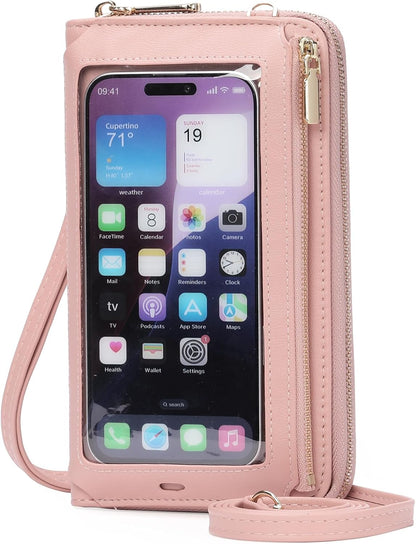 Phone Purse Crossbody Bags for Women Small Travel Wallet Touch Screen RFID Blocking