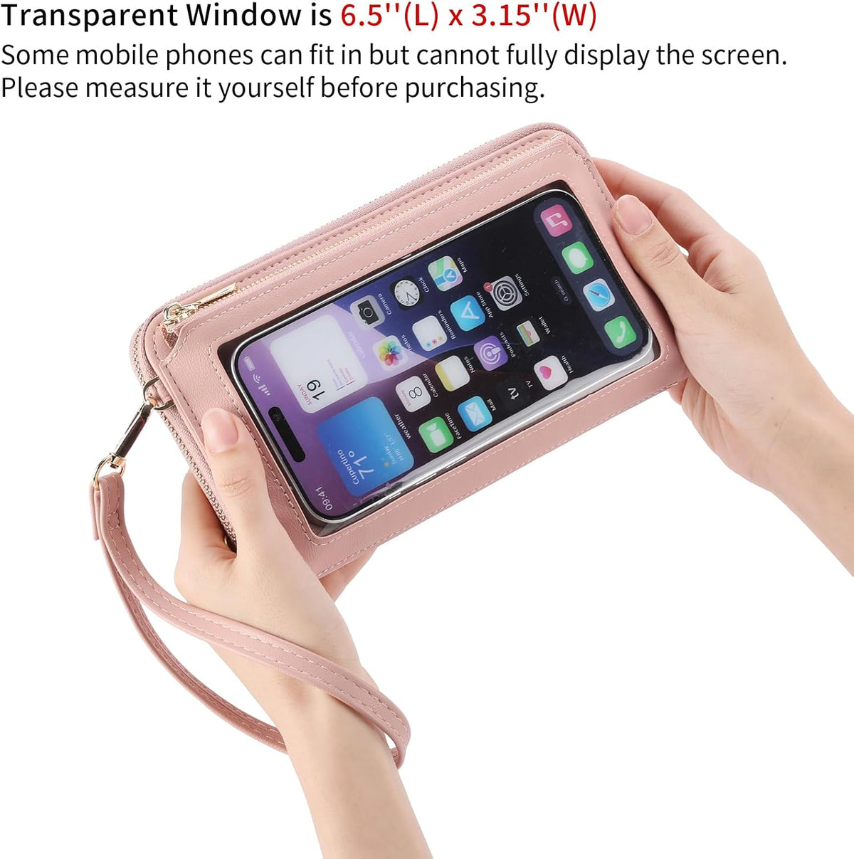 Phone Purse Crossbody Bags for Women Small Travel Wallet Touch Screen RFID Blocking