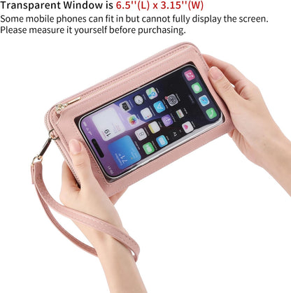 Phone Purse Crossbody Bags for Women Small Travel Wallet Touch Screen RFID Blocking