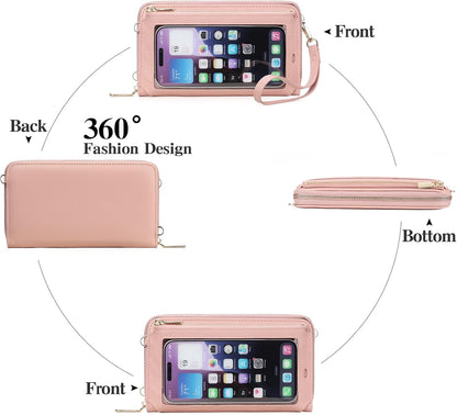 Phone Purse Crossbody Bags for Women Small Travel Wallet Touch Screen RFID Blocking