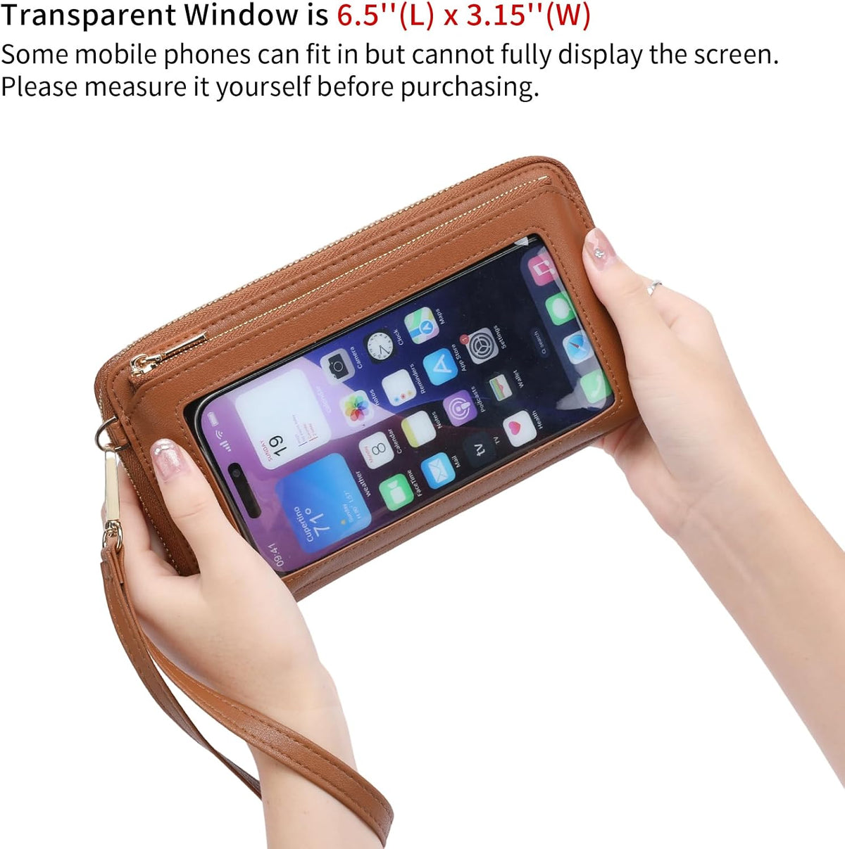 Phone Purse Crossbody Bags for Women Small Travel Wallet Touch Screen RFID Blocking
