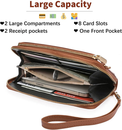Phone Purse Crossbody Bags for Women Small Travel Wallet Touch Screen RFID Blocking