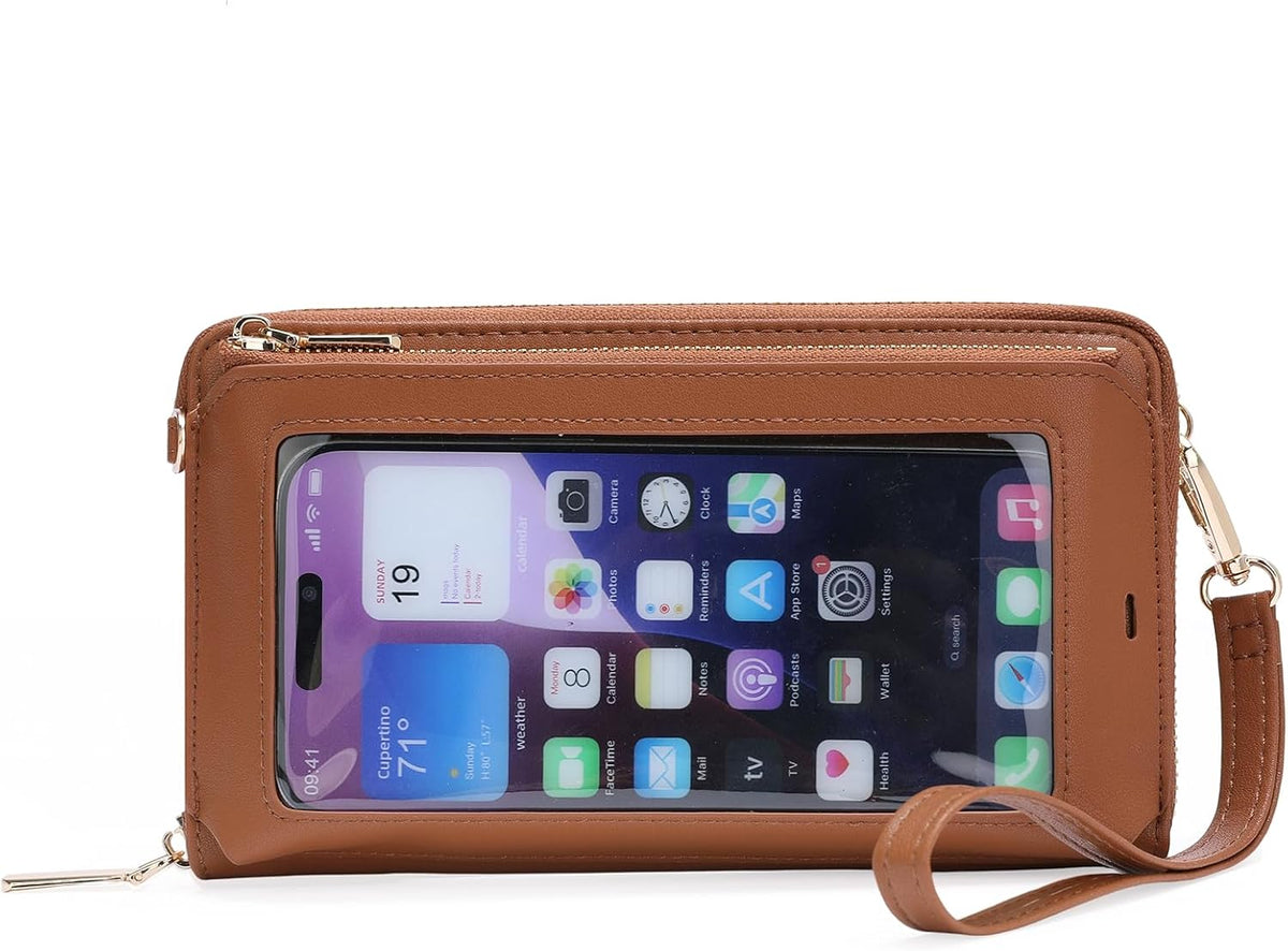 Phone Purse Crossbody Bags for Women Small Travel Wallet Touch Screen RFID Blocking