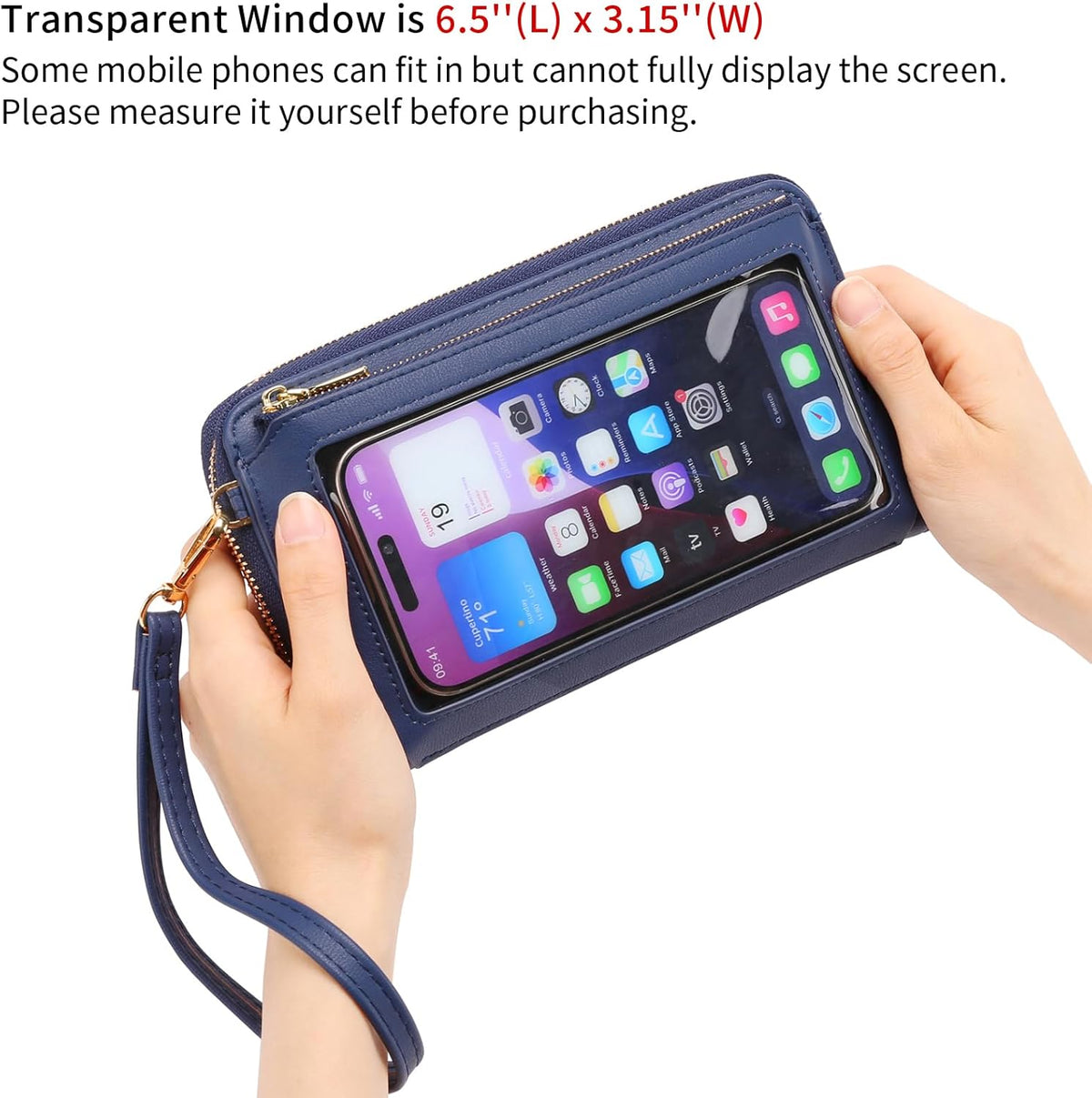 Phone Purse Crossbody Bags for Women Small Travel Wallet Touch Screen RFID Blocking