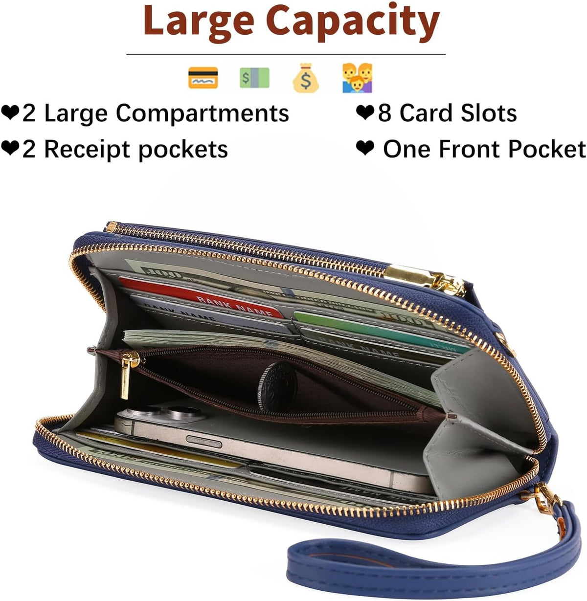 Phone Purse Crossbody Bags for Women Small Travel Wallet Touch Screen RFID Blocking