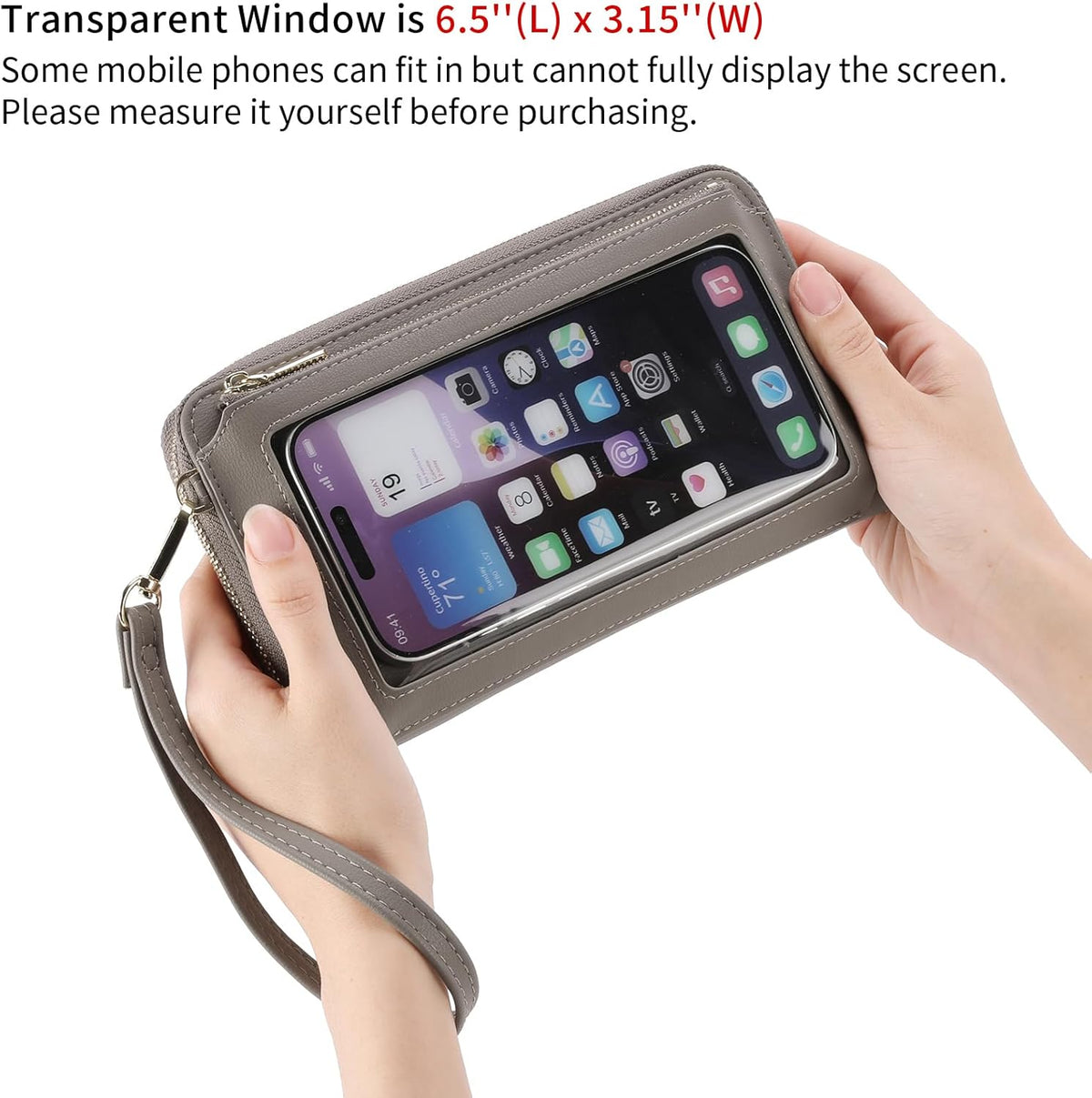 Phone Purse Crossbody Bags for Women Small Travel Wallet Touch Screen RFID Blocking