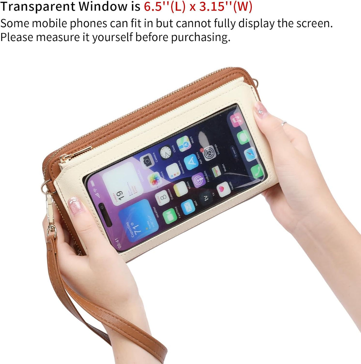 Phone Purse Crossbody Bags for Women Small Travel Wallet Touch Screen RFID Blocking