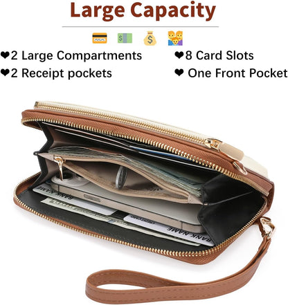 Phone Purse Crossbody Bags for Women Small Travel Wallet Touch Screen RFID Blocking
