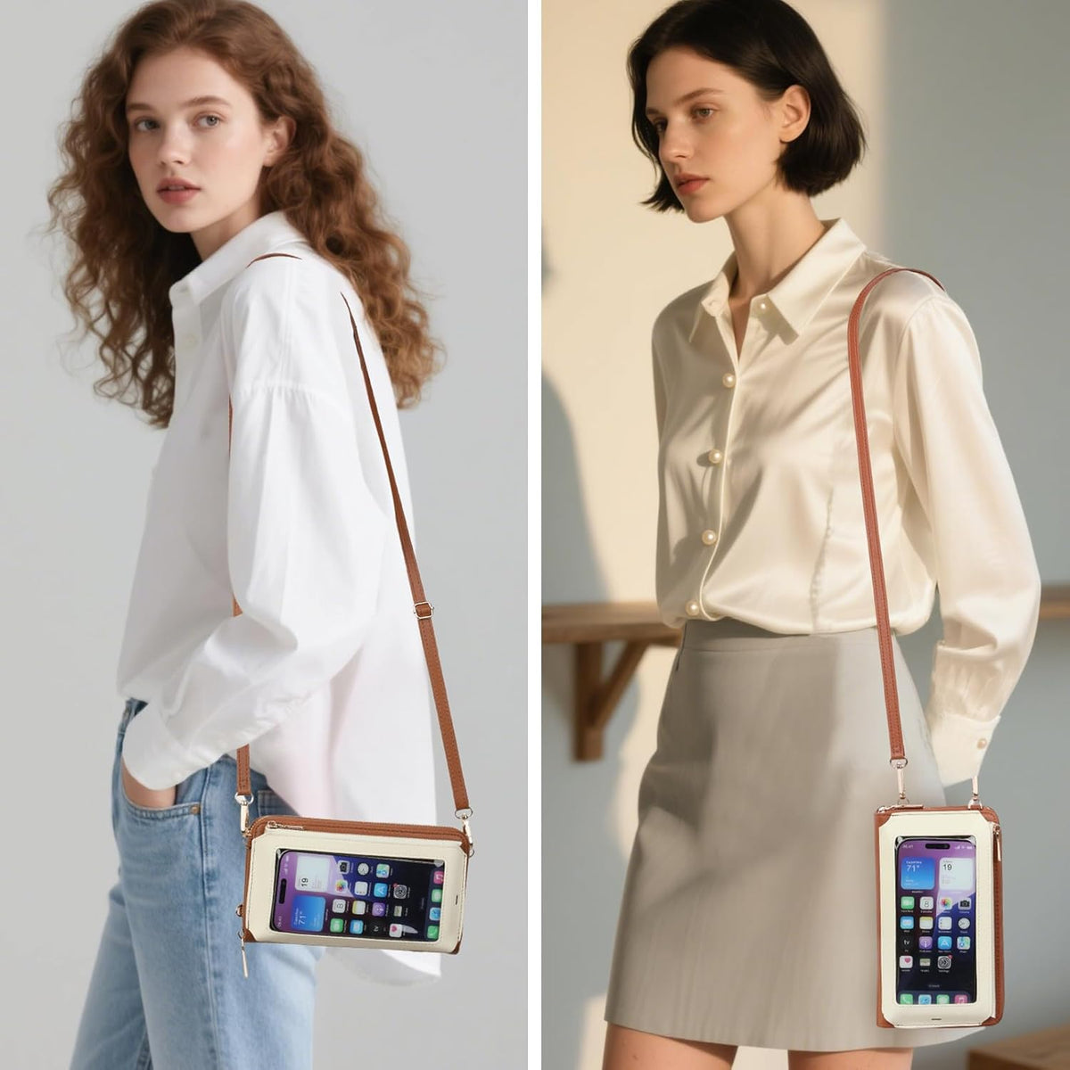 Phone Purse Crossbody Bags for Women Small Travel Wallet Touch Screen RFID Blocking