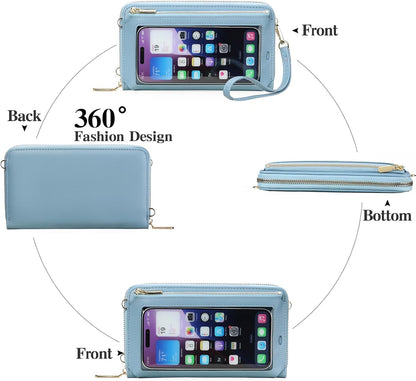 Phone Purse Crossbody Bags for Women Small Travel Wallet Touch Screen RFID Blocking