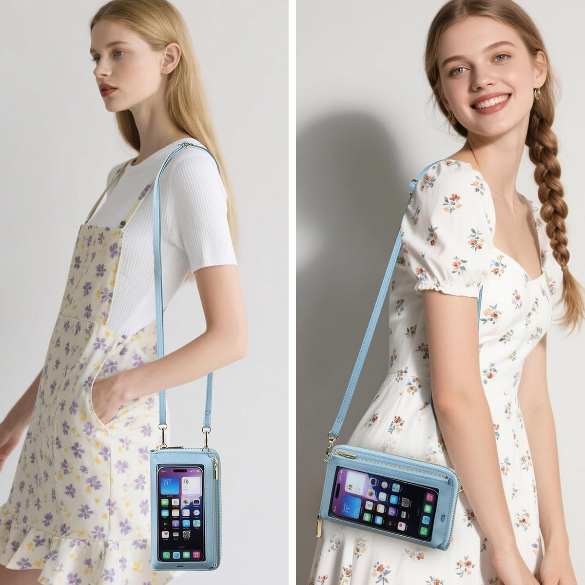 Phone Purse Crossbody Bags for Women Small Travel Wallet Touch Screen RFID Blocking