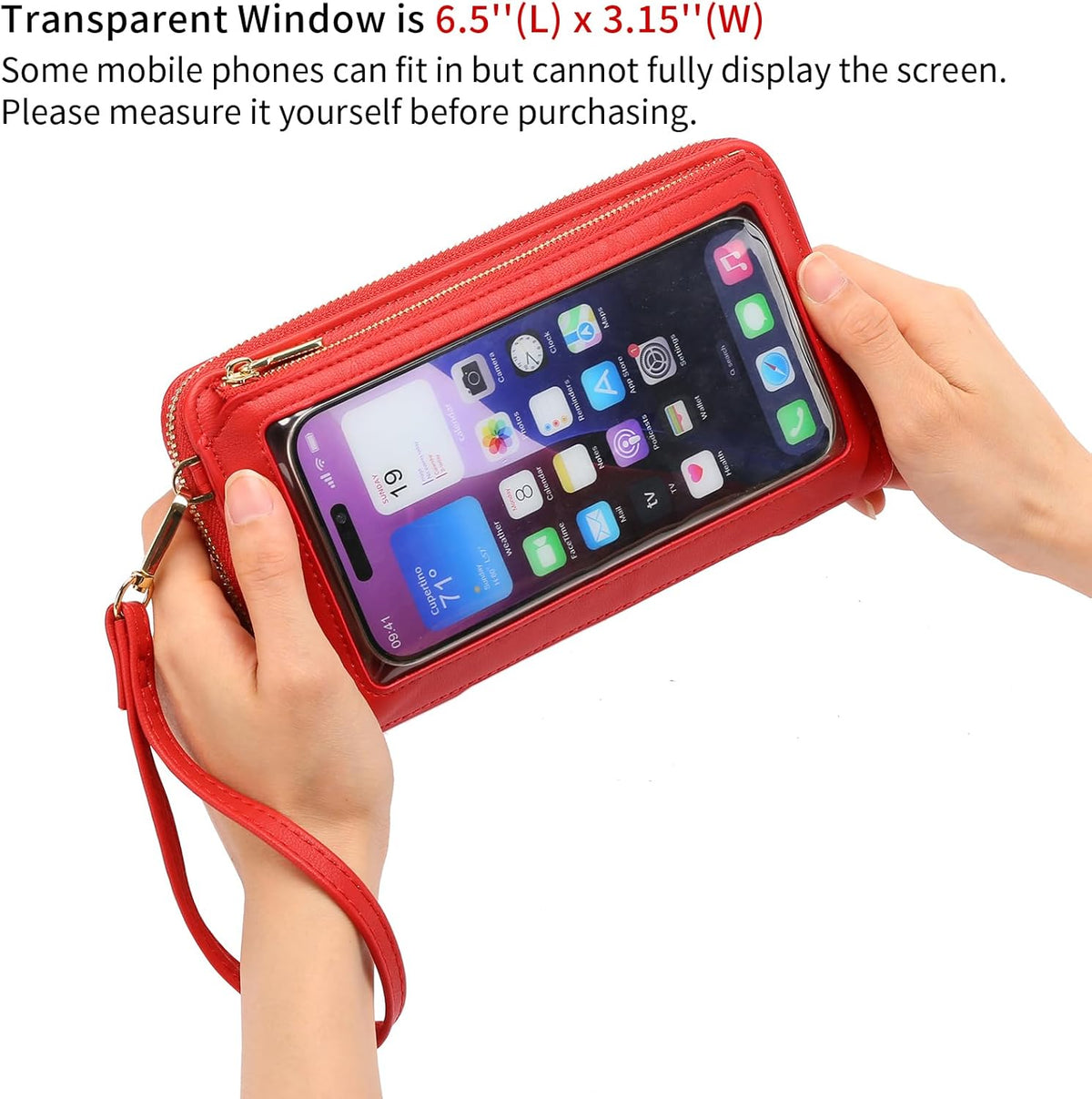 Phone Purse Crossbody Bags for Women Small Travel Wallet Touch Screen RFID Blocking