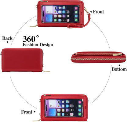 Phone Purse Crossbody Bags for Women Small Travel Wallet Touch Screen RFID Blocking