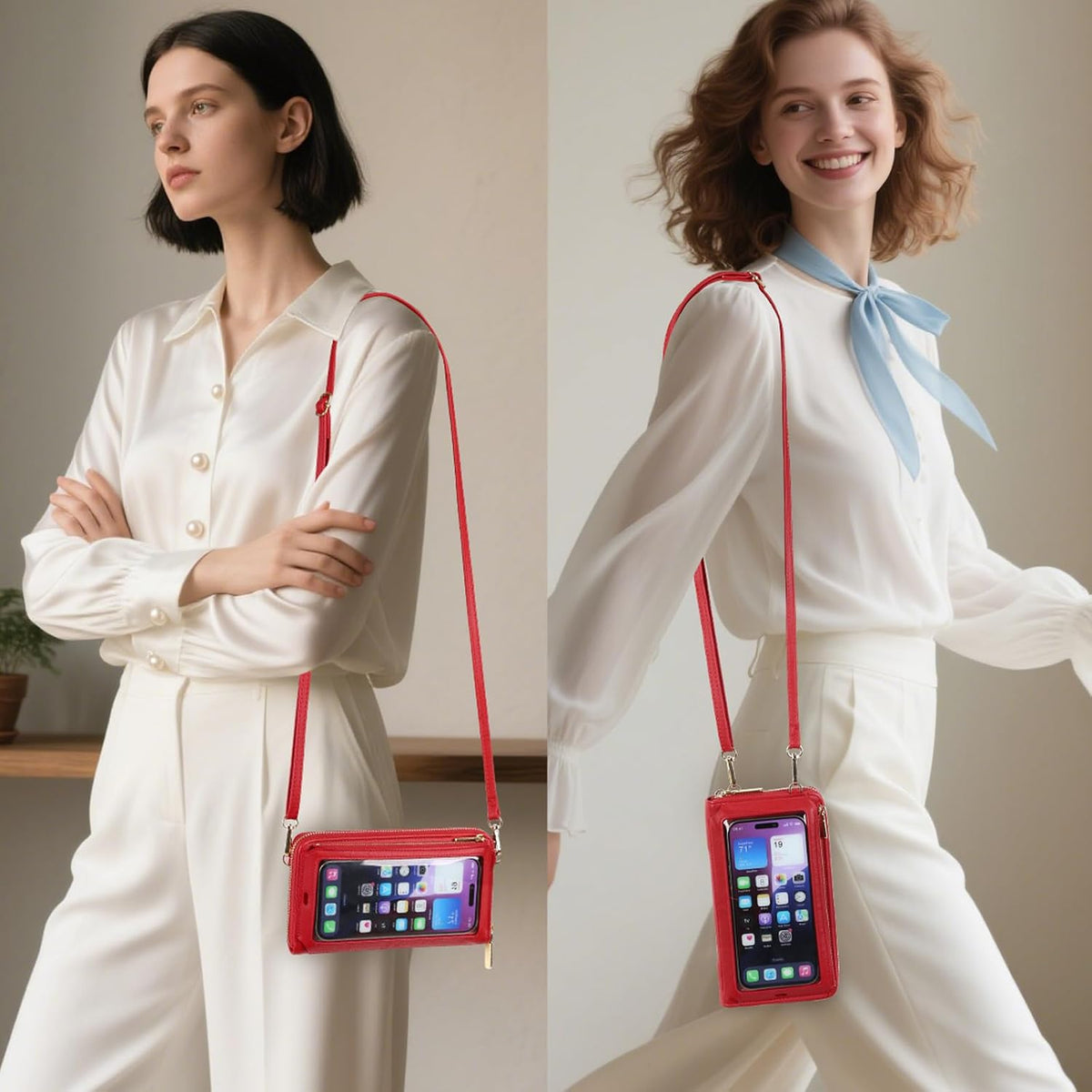 Phone Purse Crossbody Bags for Women Small Travel Wallet Touch Screen RFID Blocking