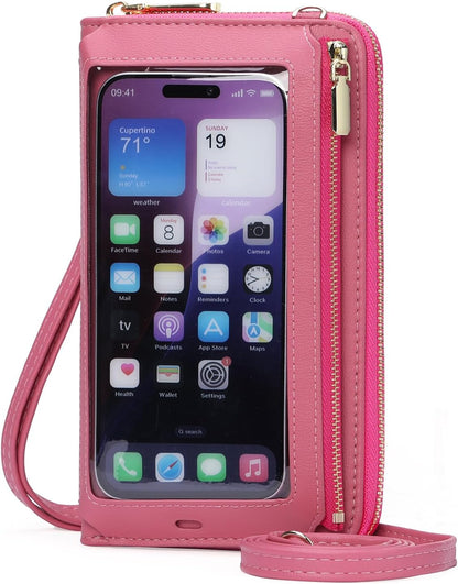 Phone Purse Crossbody Bags for Women Small Travel Wallet Touch Screen RFID Blocking