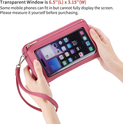 Phone Purse Crossbody Bags for Women Small Travel Wallet Touch Screen RFID Blocking