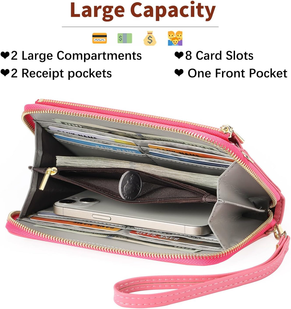 Phone Purse Crossbody Bags for Women Small Travel Wallet Touch Screen RFID Blocking