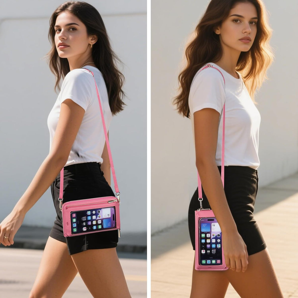 Phone Purse Crossbody Bags for Women Small Travel Wallet Touch Screen RFID Blocking