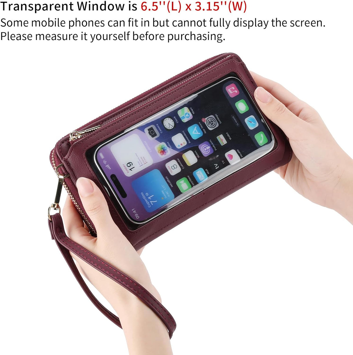 Phone Purse Crossbody Bags for Women Small Travel Wallet Touch Screen RFID Blocking