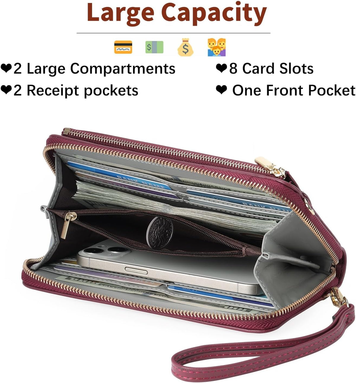Phone Purse Crossbody Bags for Women Small Travel Wallet Touch Screen RFID Blocking