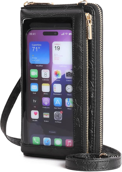 Phone Purse Crossbody Bags for Women Small Travel Wallet Touch Screen RFID Blocking