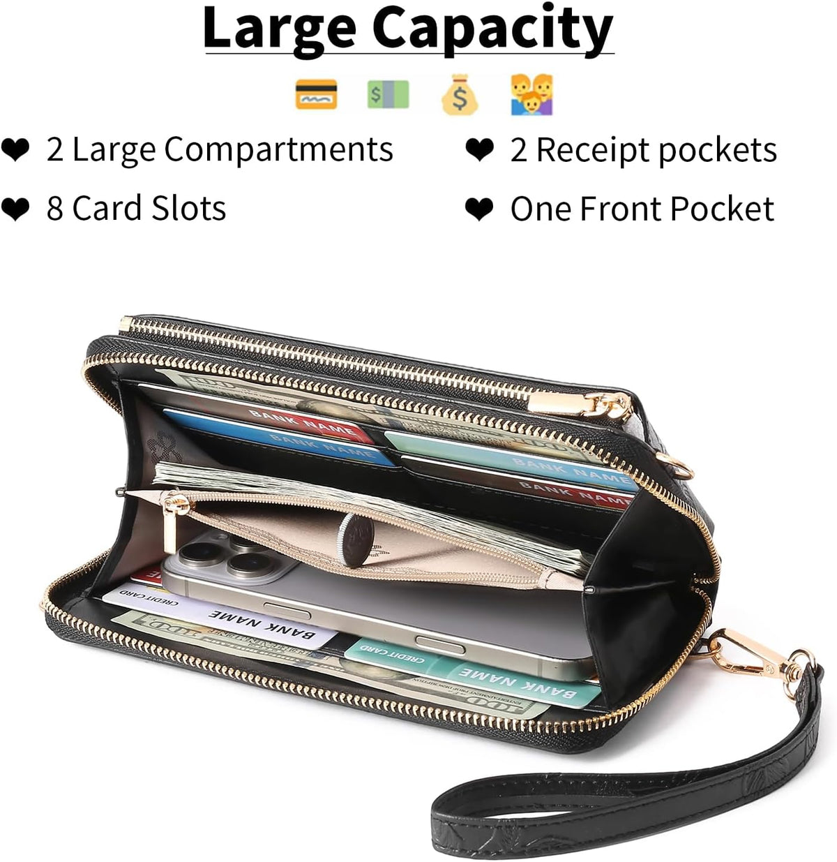 Phone Purse Crossbody Bags for Women Small Travel Wallet Touch Screen RFID Blocking
