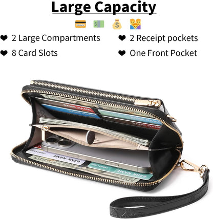 Phone Purse Crossbody Bags for Women Small Travel Wallet Touch Screen RFID Blocking